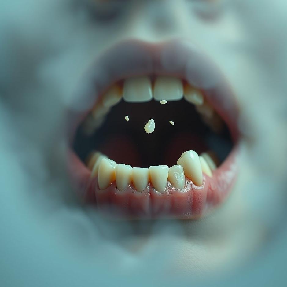 Dream : Seeing the upper left two teeth falling out in a dream