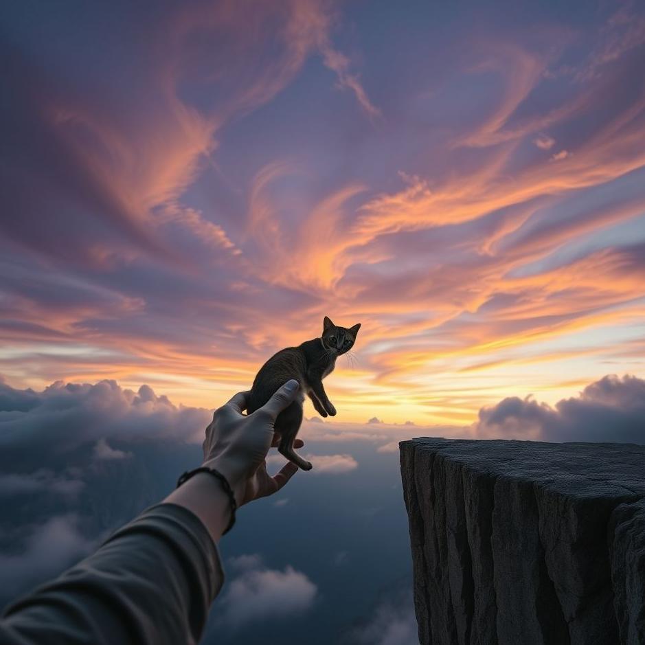 Dream : Seeing throwing a cat off a cliff in a dream