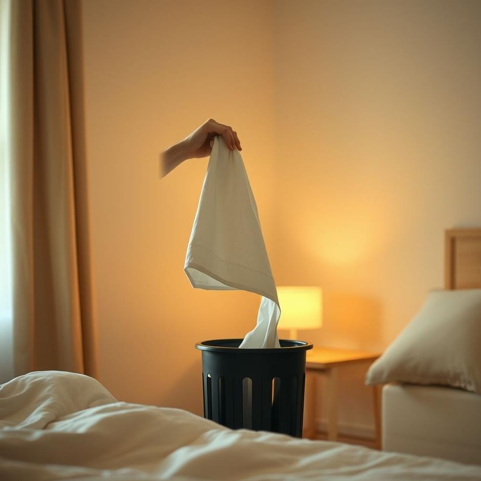 Dream : Seeing throwing a towel in the trash in a dream