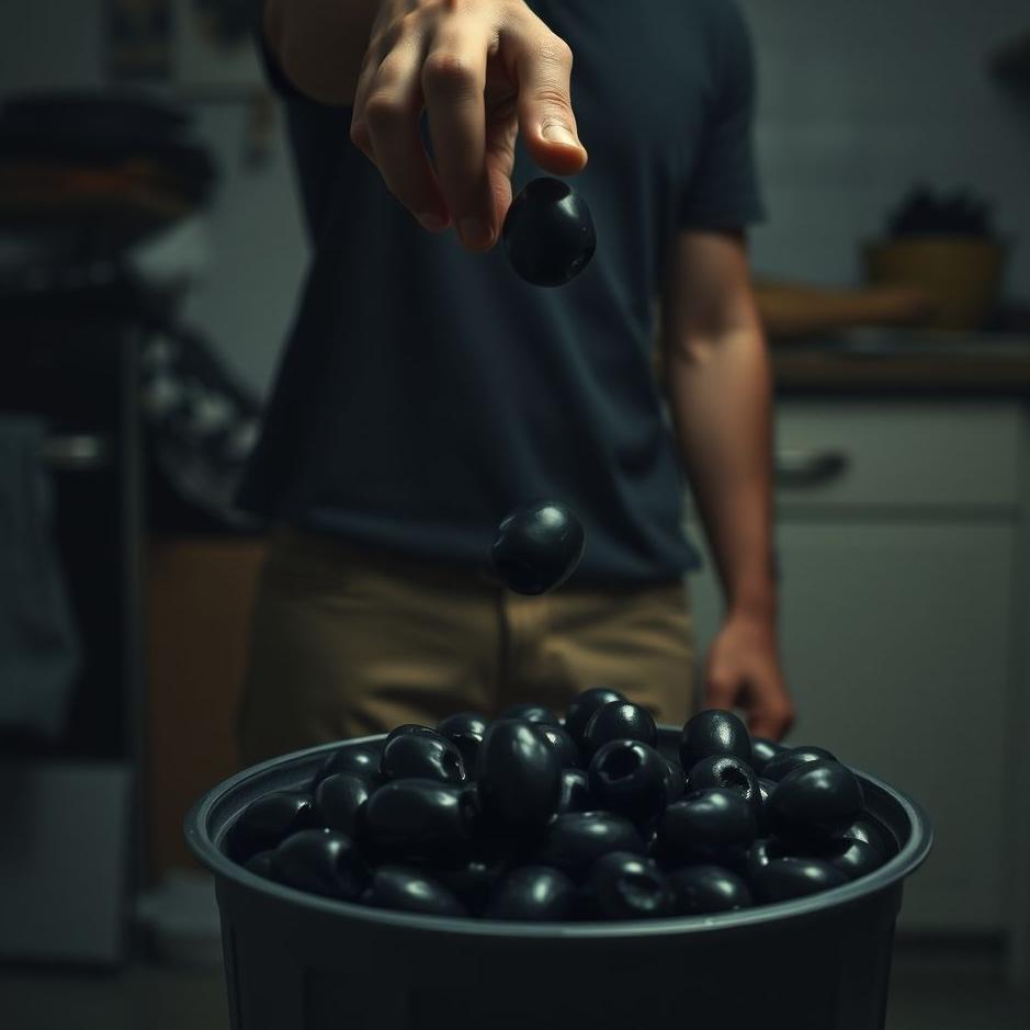 Dream : Seeing throwing black olives in the trash in a dream