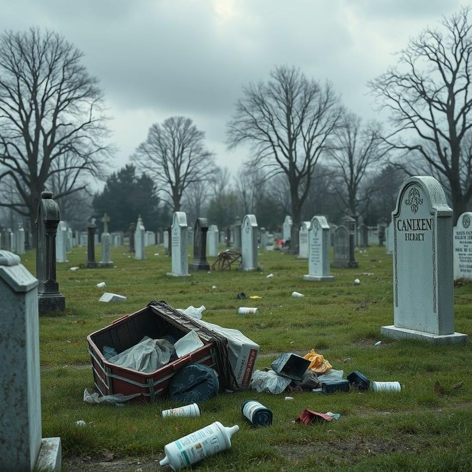Dream : Seeing throwing garbage in a cemetery in a dream