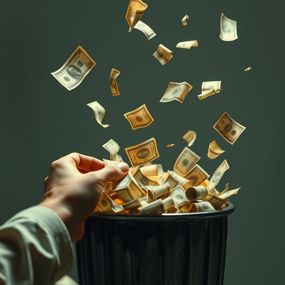 Dream : Seeing throwing paper money in the trash in a dream