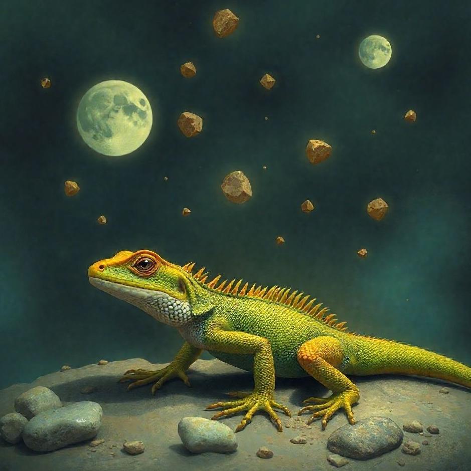 Dream : Seeing throwing stones at a lizard in a dream