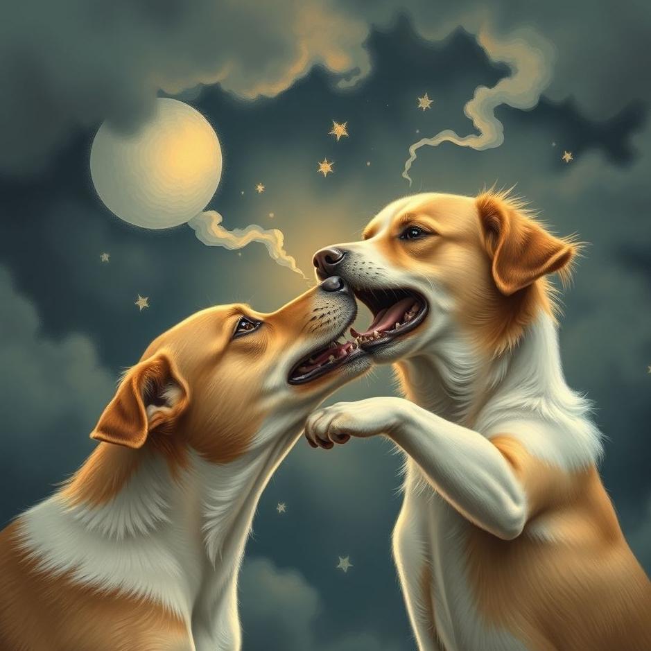 Dream : Seeing two dogs biting each other in a dream