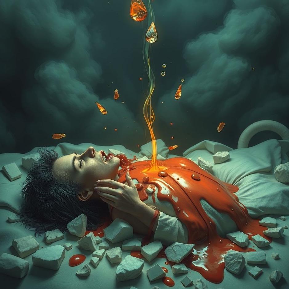 Dream : Seeing vomiting in pieces in a dream