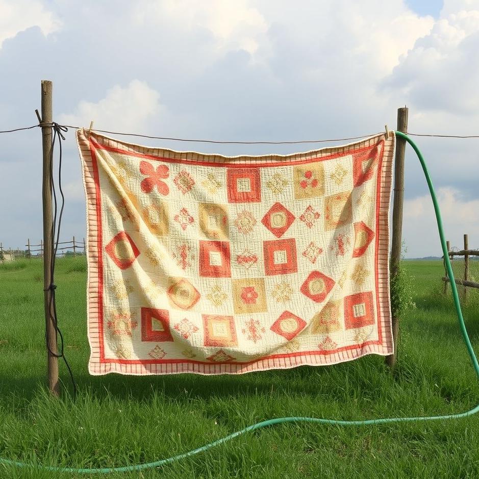 Dream : Seeing washing a quilt with a hose in a dream