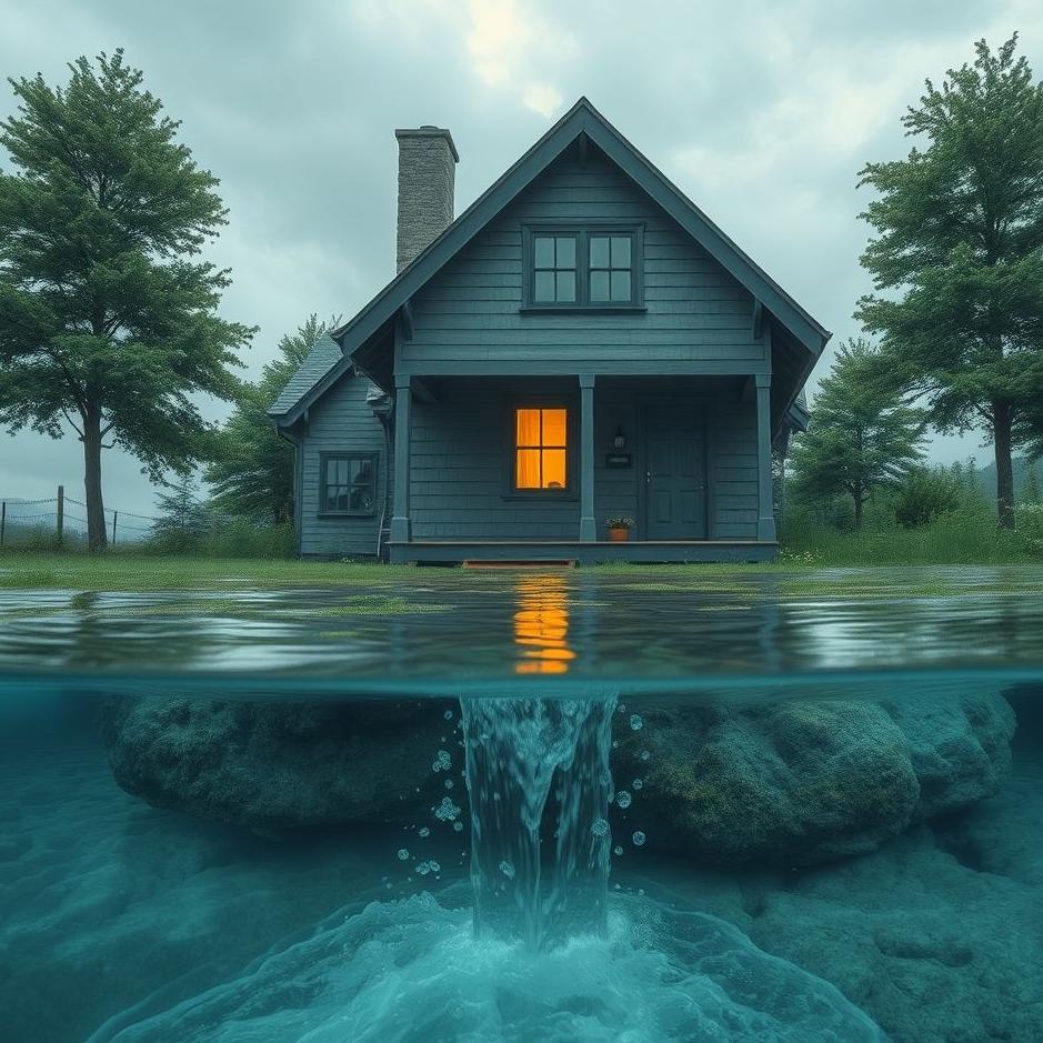 Dream : Seeing water passing under the house in a dream