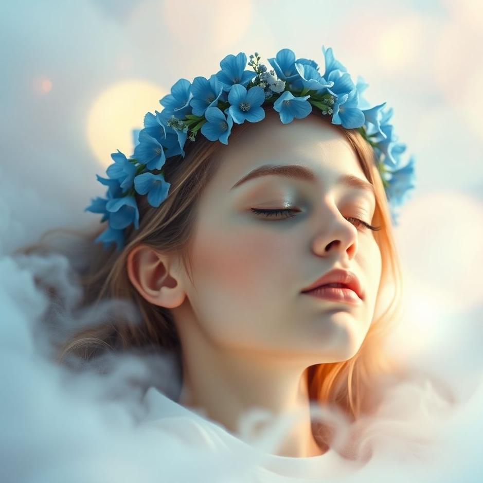 Dream : Seeing wearing a blue flower crown in a dream