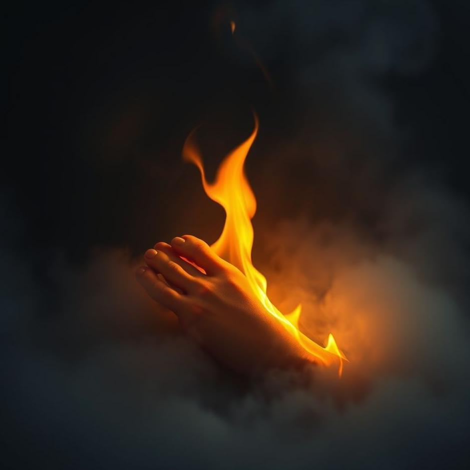 Dream : Seeing your left foot burning in a dream