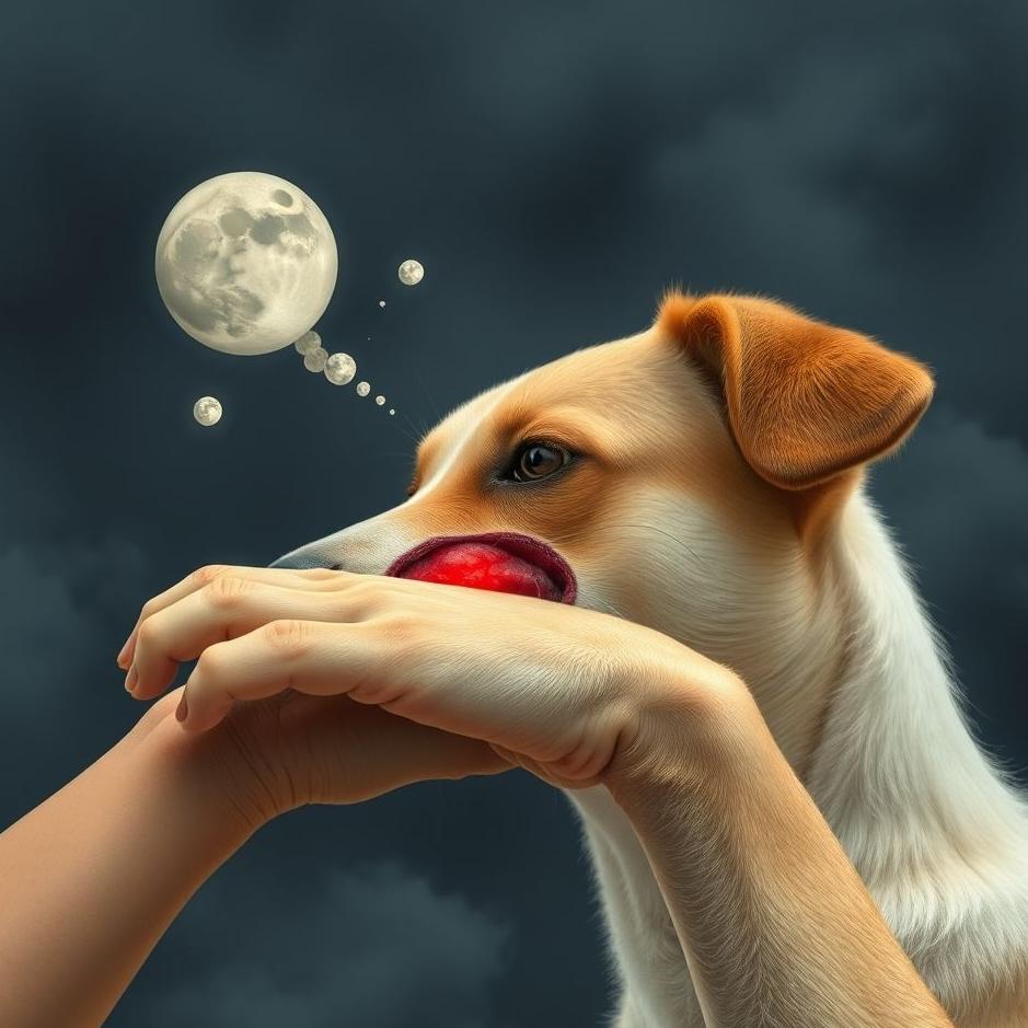 Dream : Seeing your right hand bitten by a dog in a dream