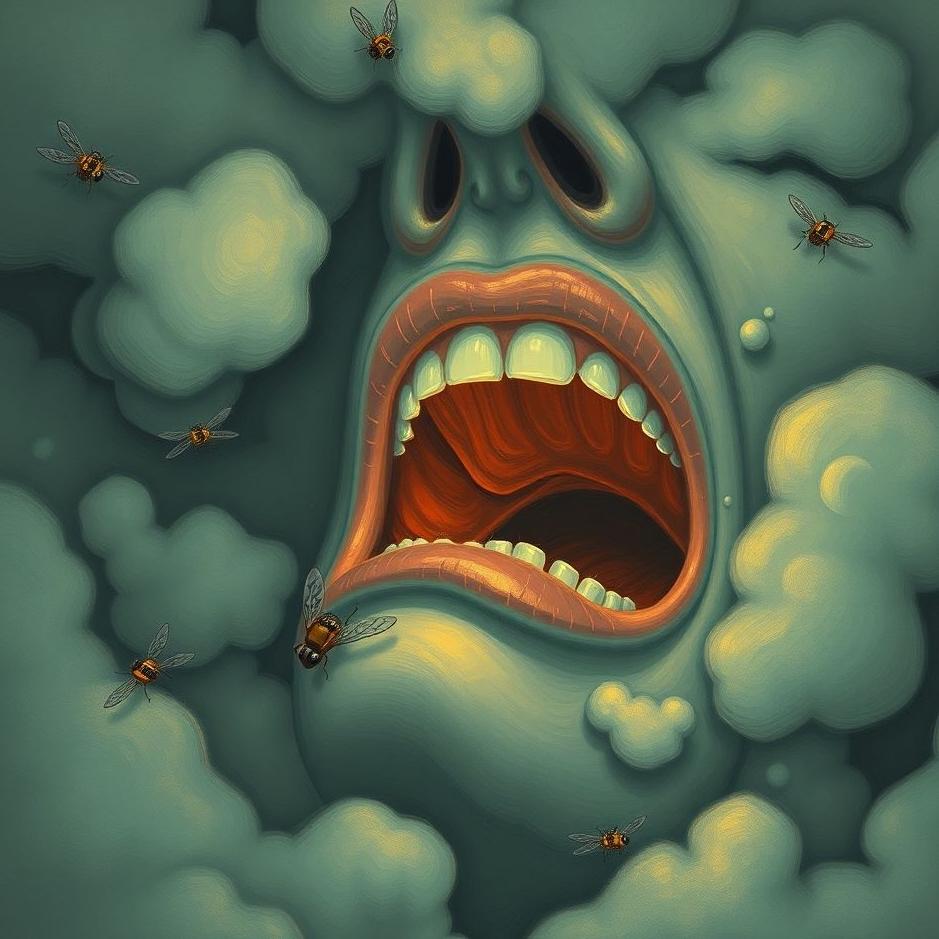 Dream : Seeking flies from the mouth in the dream