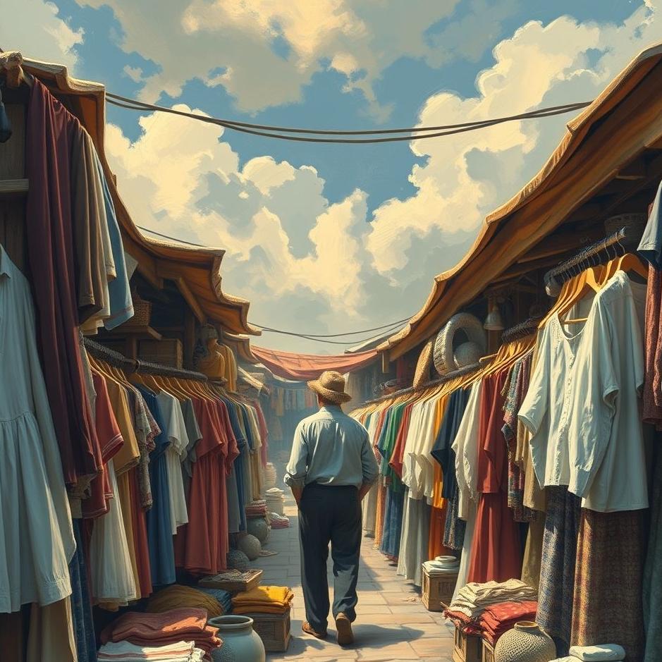 Dream : Selling clothes in a market in a dream