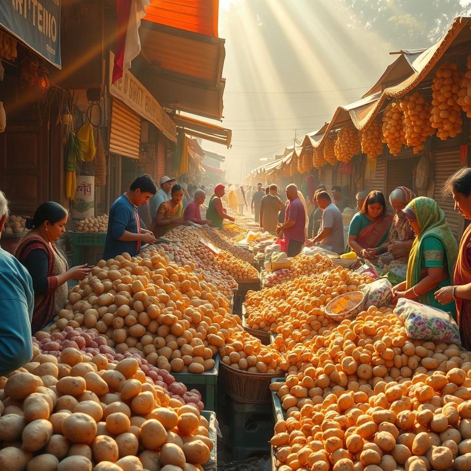 Dream : Selling potatoes in the market in a dream