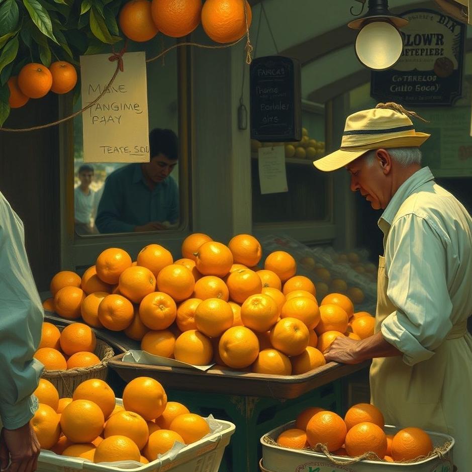 Dream : Selling tangerines in the market in a dream