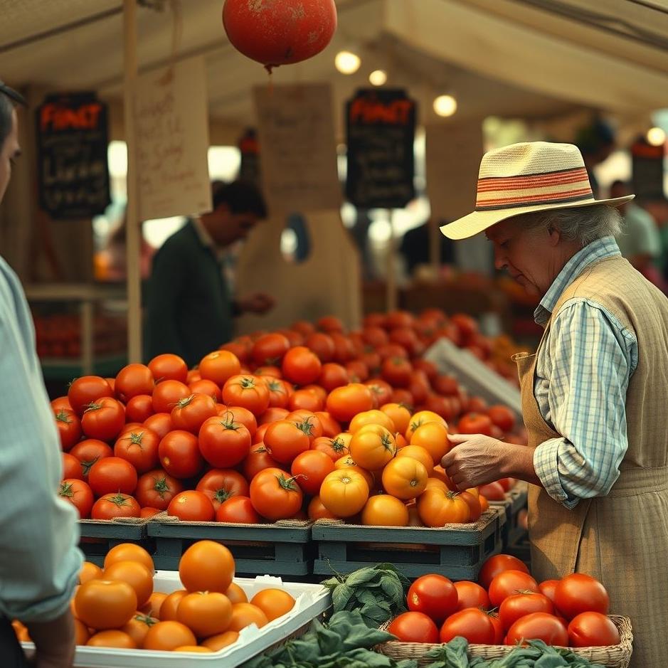 Dream : Selling tomatoes at the market in a dream