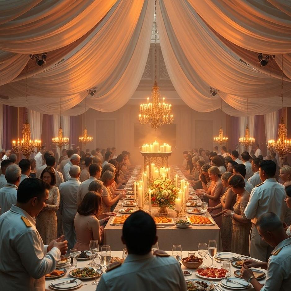 Dream : Serving a large number of guests in a dream