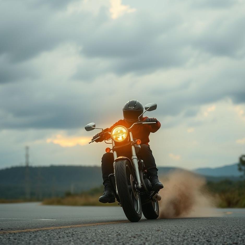Dream : Setting off on a motorcycle in a dream