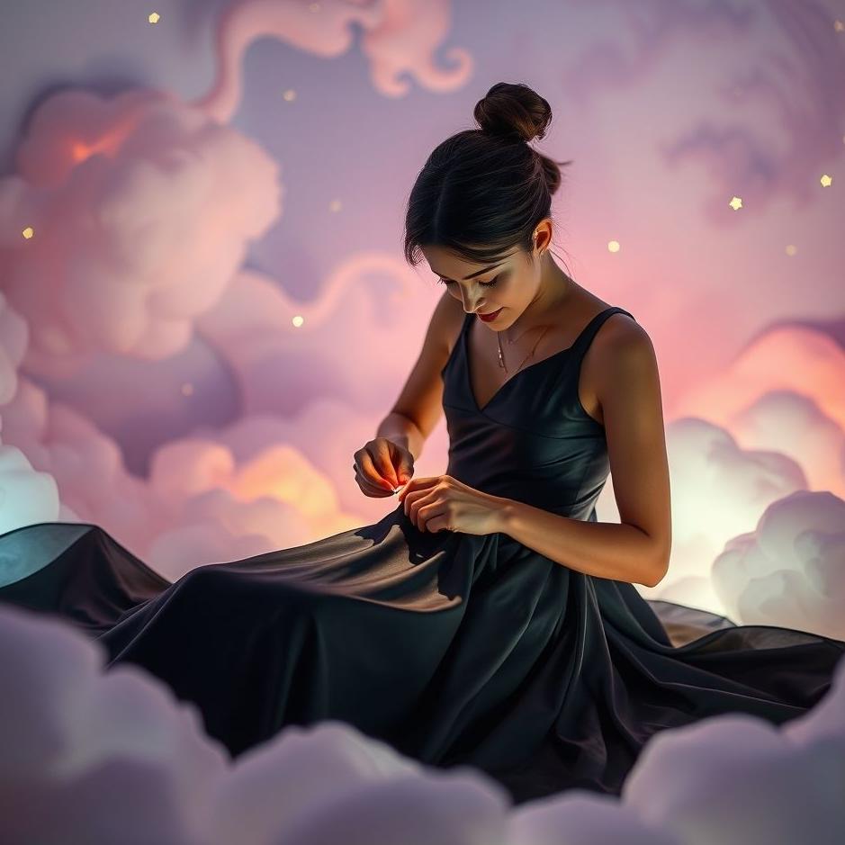 Dream : Sewing a black dress in a dream