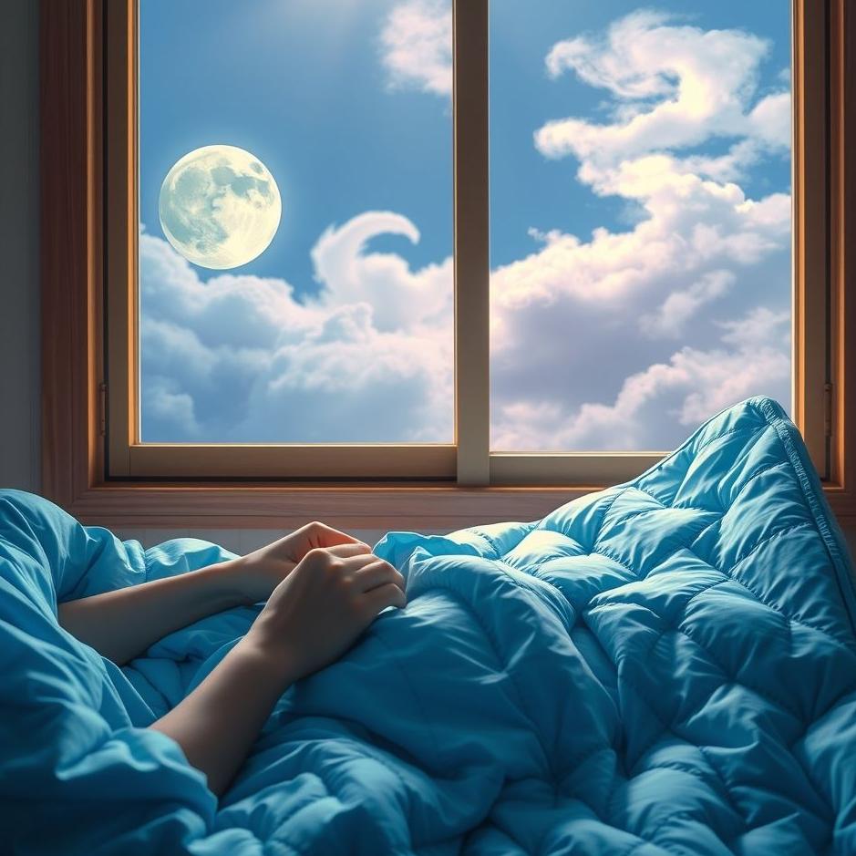 Dream : Sewing a blue quilt in a dream