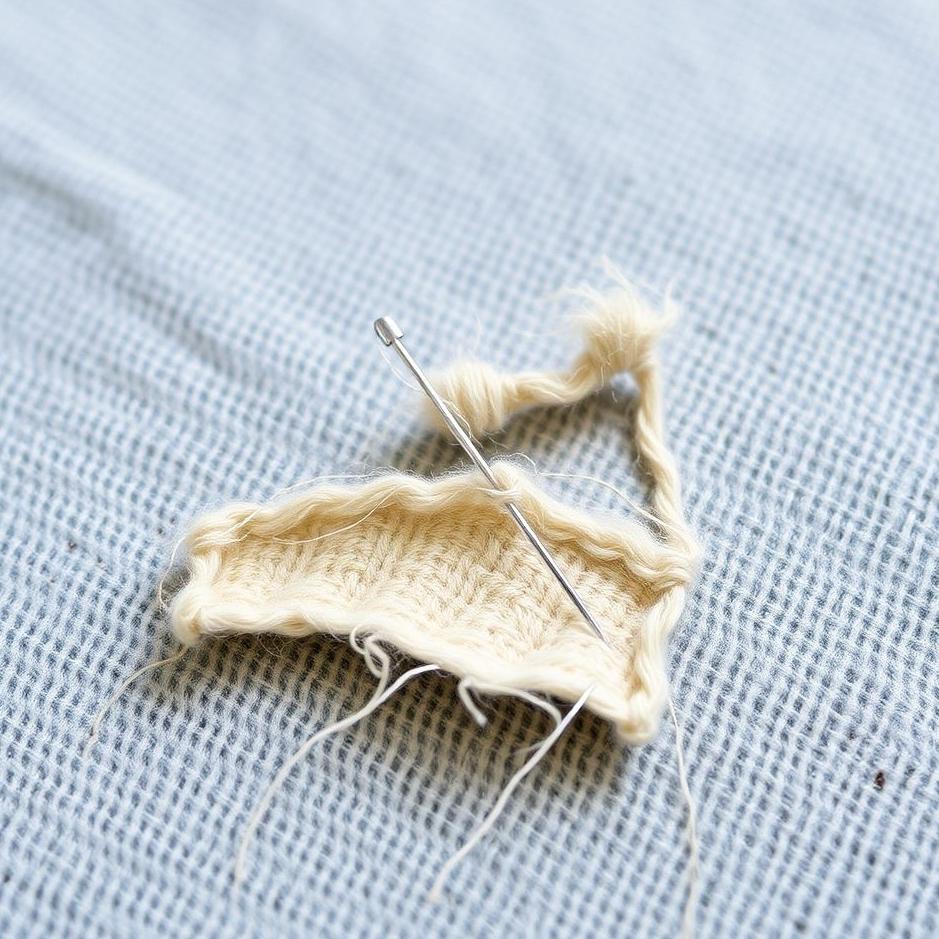 Dream : Sewing a ripped piece with a needle