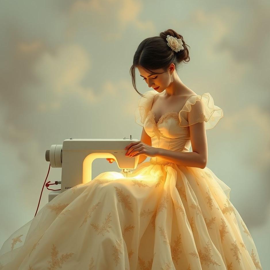 Dream : Sewing and wearing a dress in a dream