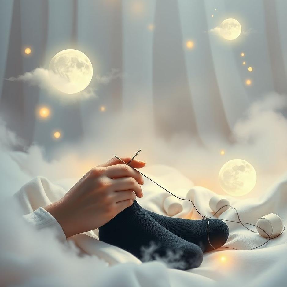 Dream : Sewing black socks in a dream