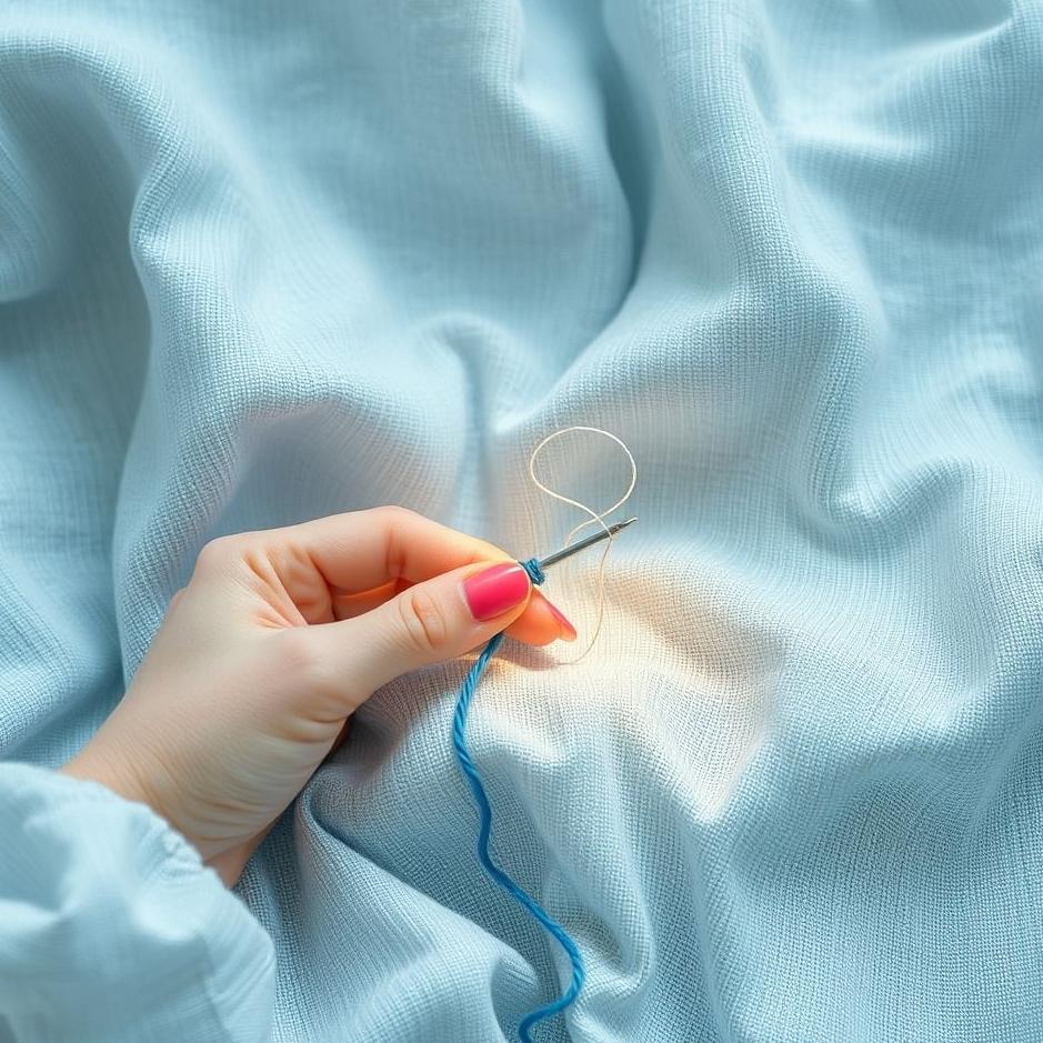 Dream : Sewing with blue thread in a dream