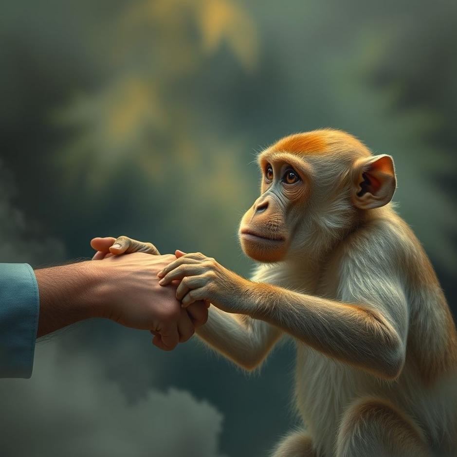 Dream : Shaking hands with a monkey in a dream