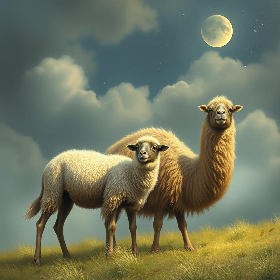 Dream : Sheep and a camel in a dream
