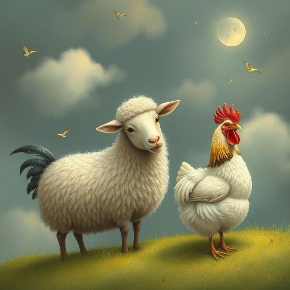 Dream : Sheep and a chicken in a dream