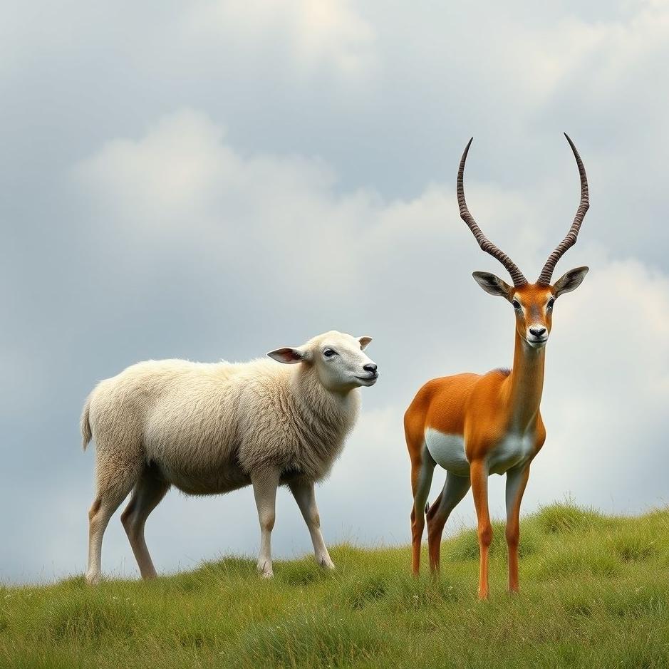Dream : Sheep and a gazelle in a dream