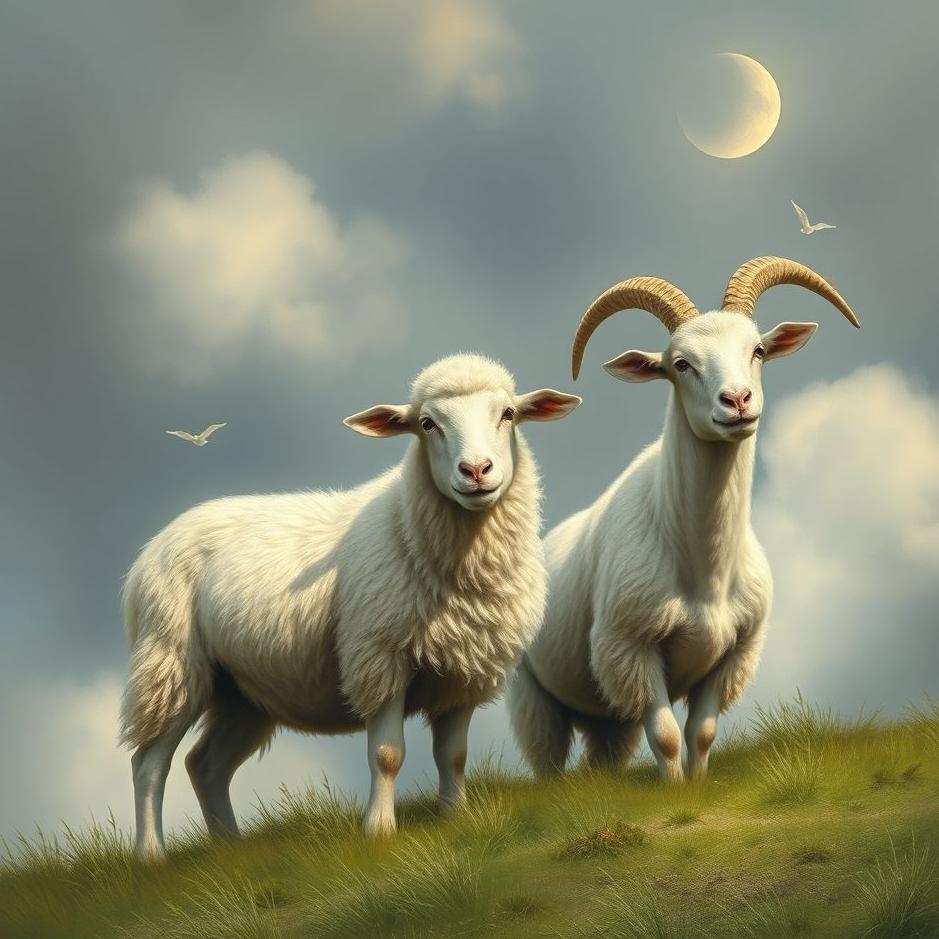 Dream : Sheep and a goat in a dream