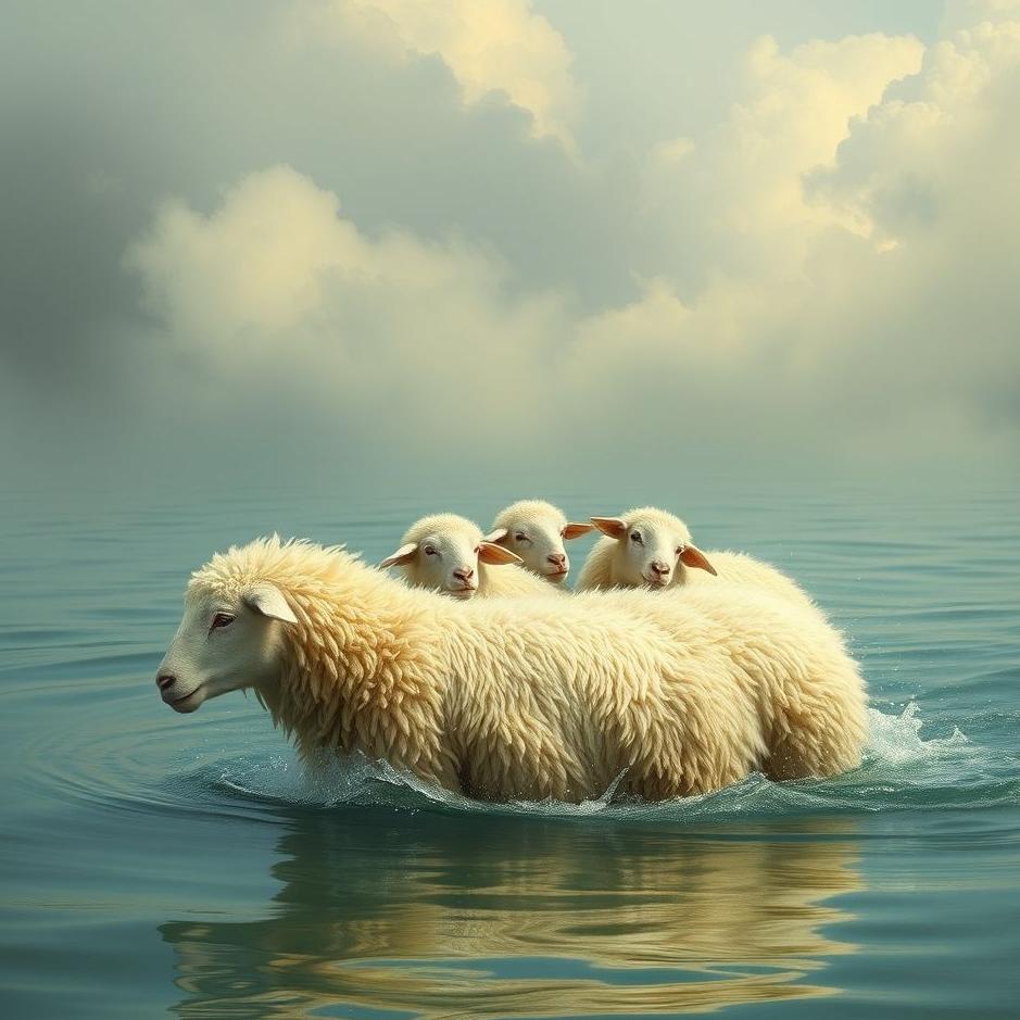 Dream : Sheep being carried through water in a dream