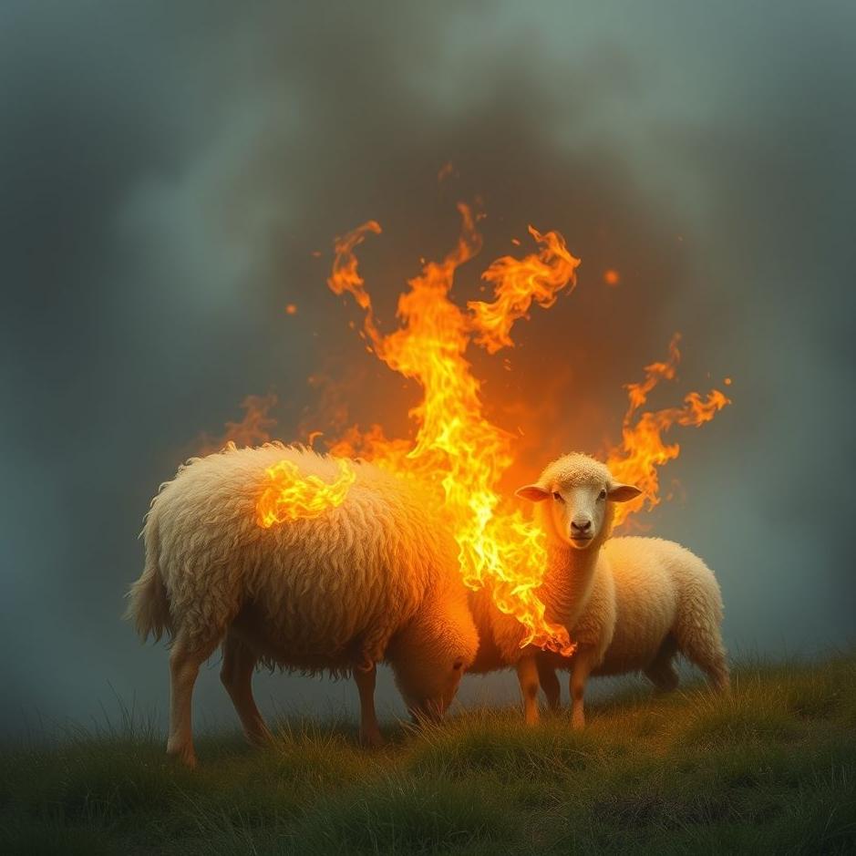 Dream : Sheep burning in a dream