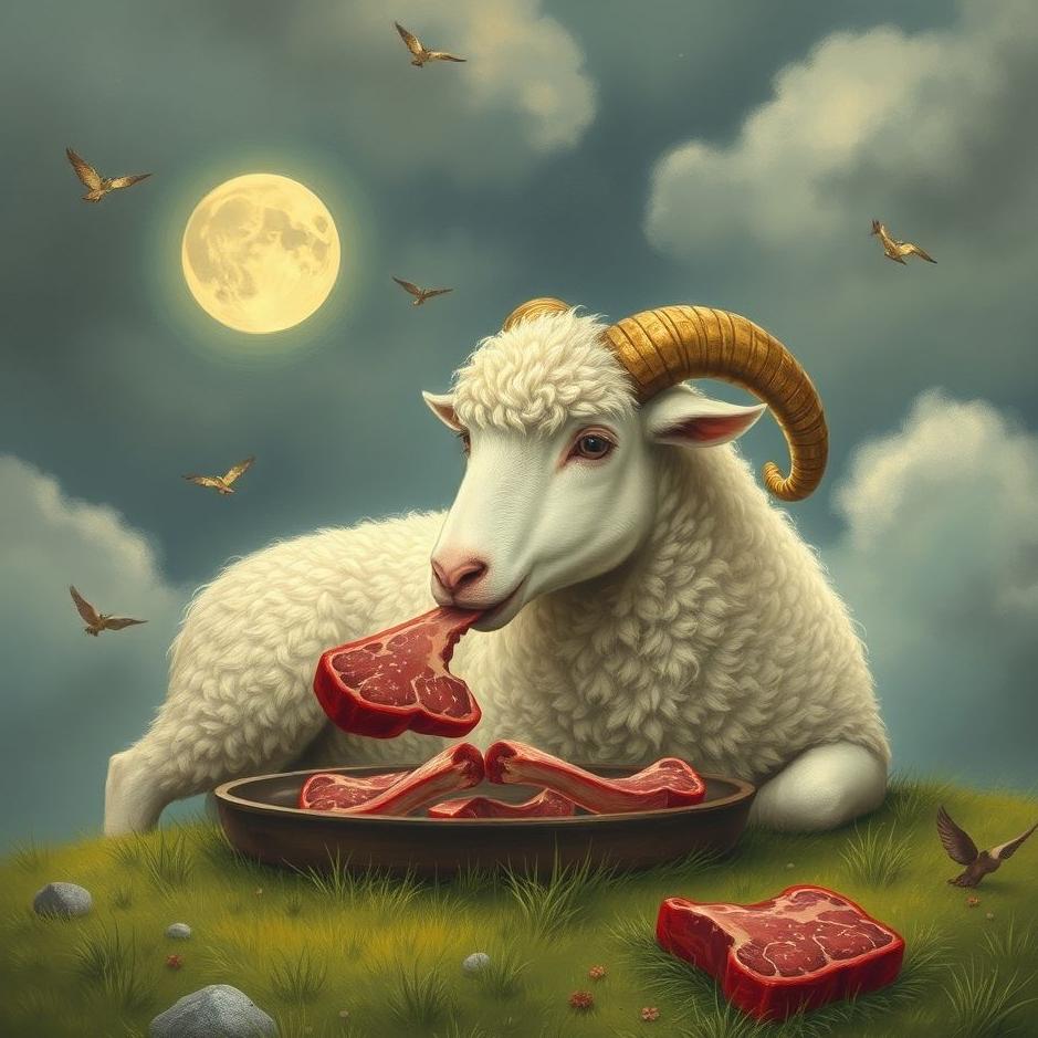 Dream : Sheep eating meat in a dream