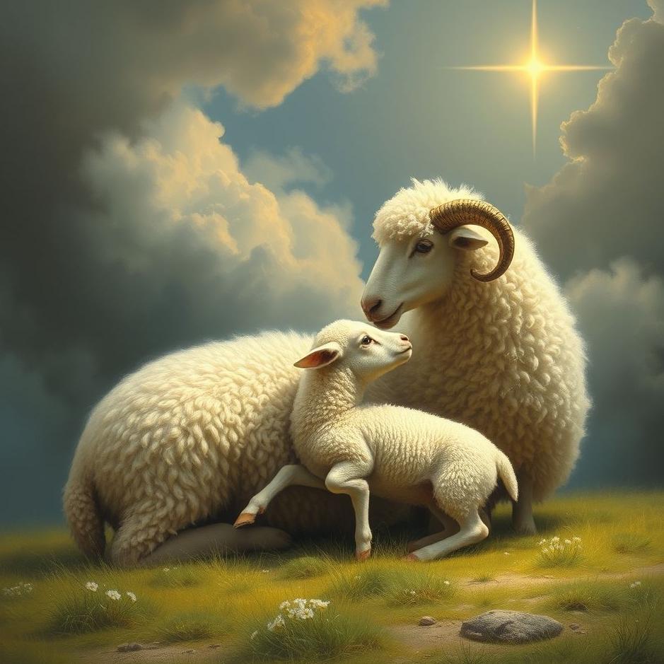 Dream : Sheep giving birth to a lamb in a dream