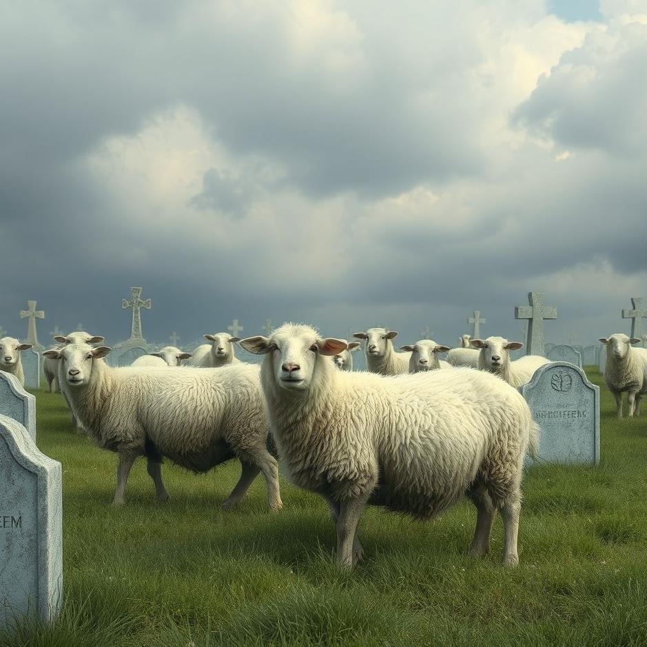 Dream : Sheep in a cemetery in a dream