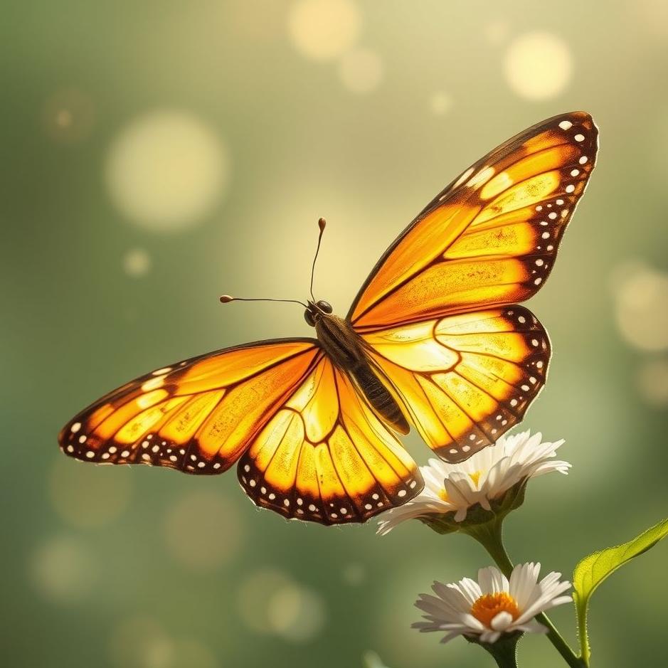 Dream : Shining butterfly in a dream