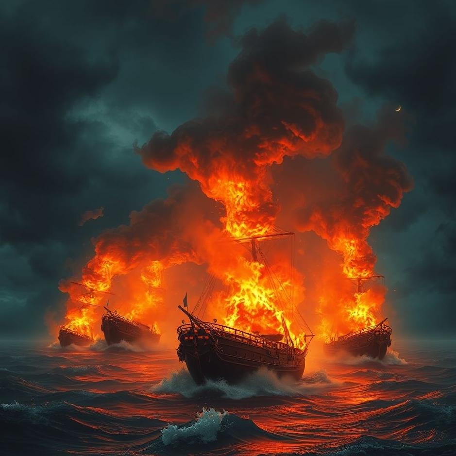 Dream : Ships burning in a dream