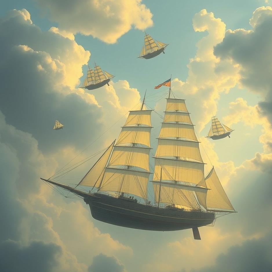Dream : Ships flying in a dream