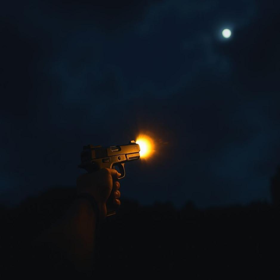 Dream : Shooting a gun at night in a dream