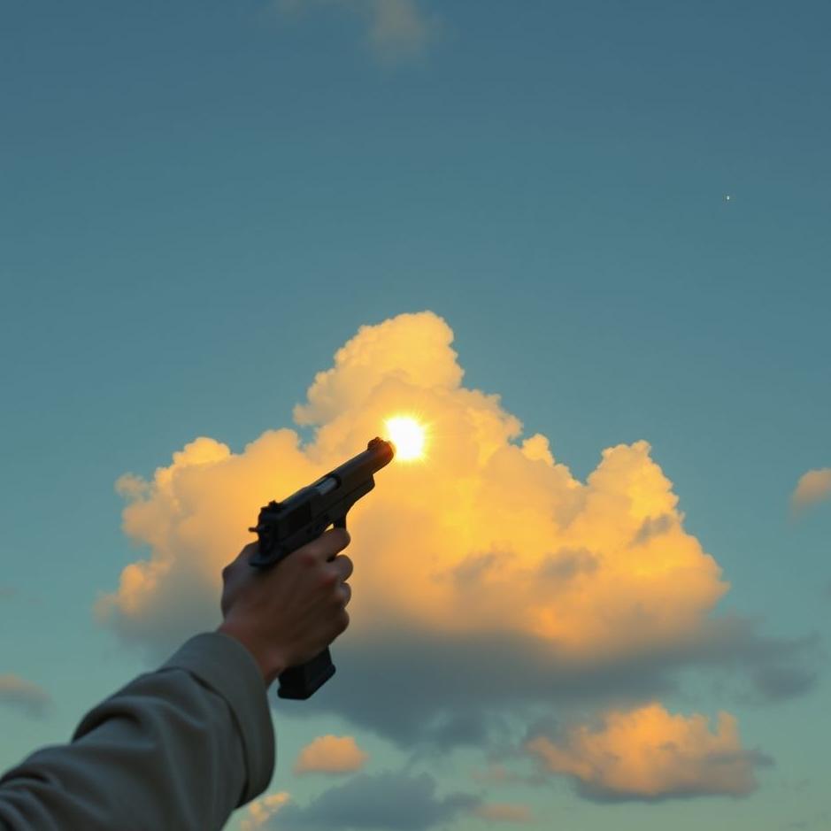 Dream : Shooting a gun at the sky in a dream