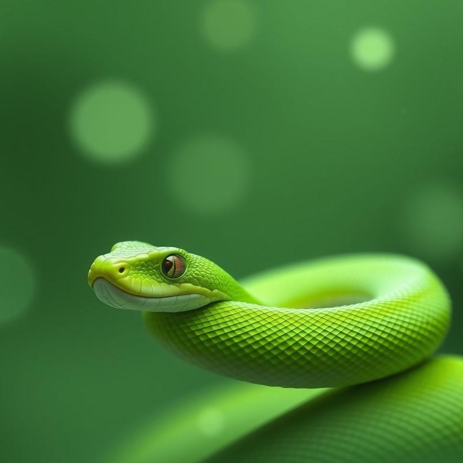 Dream : Short green snake in a dream