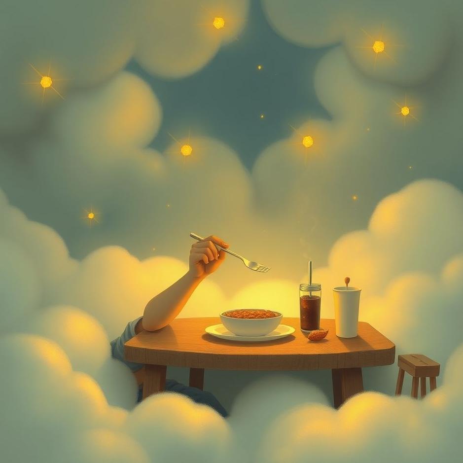 Dream : Sitting and eating in a dream