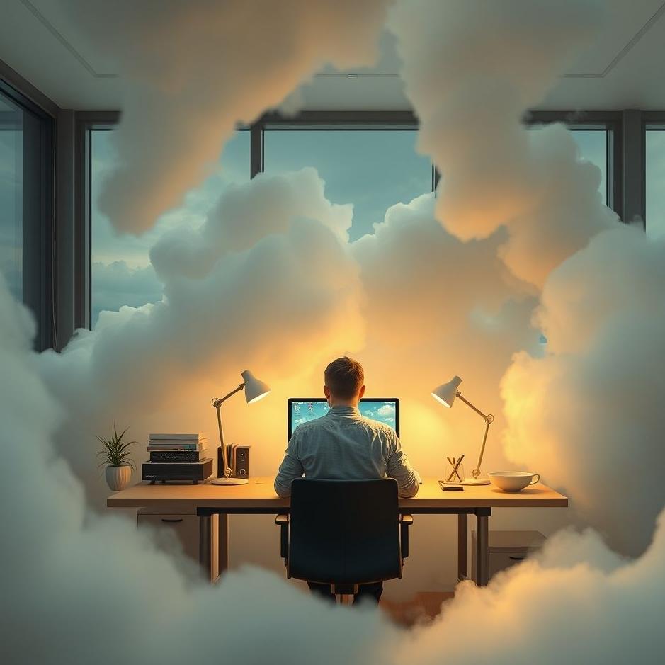 Dream : Sitting at a desk in a workplace in a dream