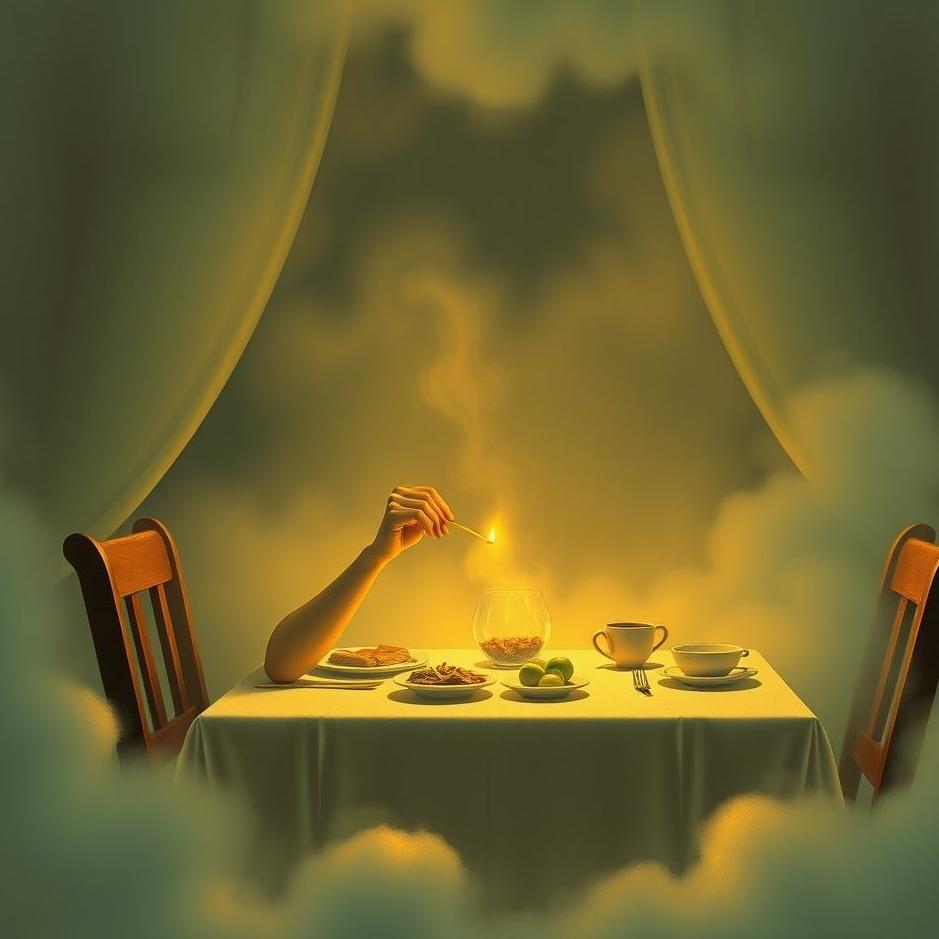 Dream : Sitting at the table and eating in a dream