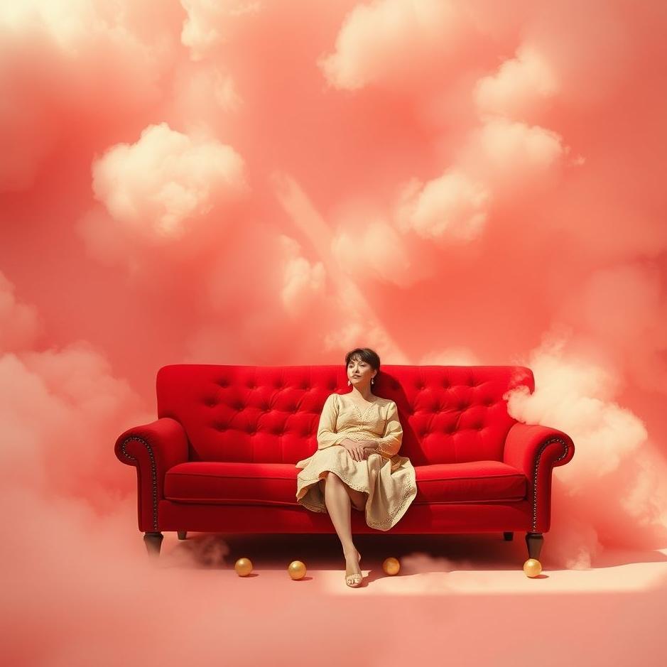 Dream : Sitting on a red sofa in a dream