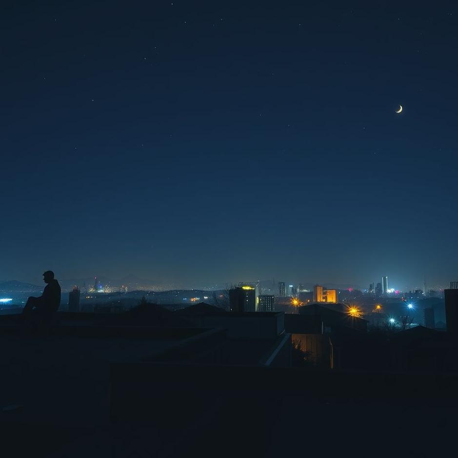 Dream : Sitting on a roof at night in a dream
