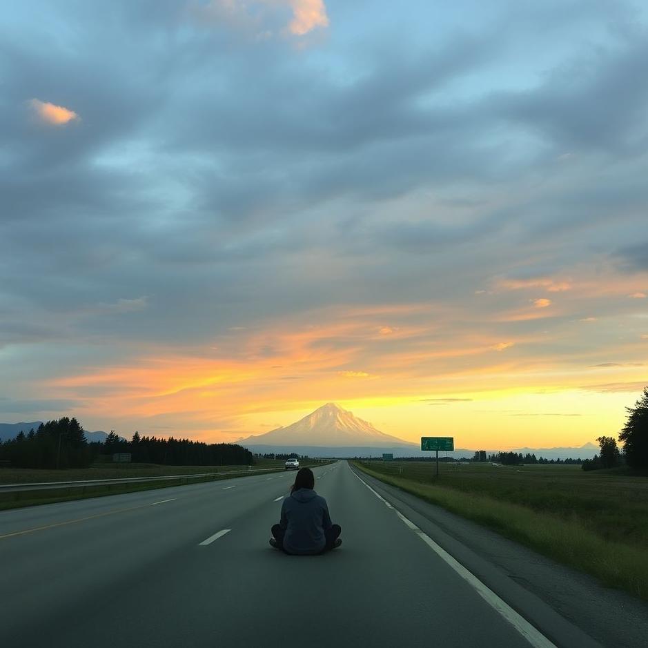 Dream : Sitting on the highway in a dream