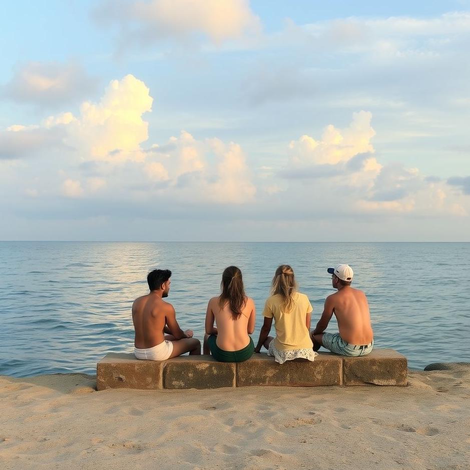 Dream : Sitting on the seaside with friends in the dream